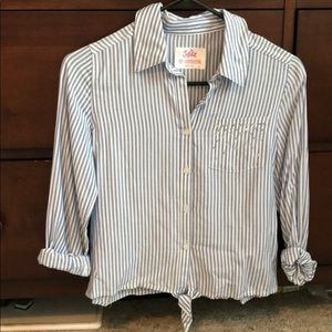 Justice blue and white striped blouse